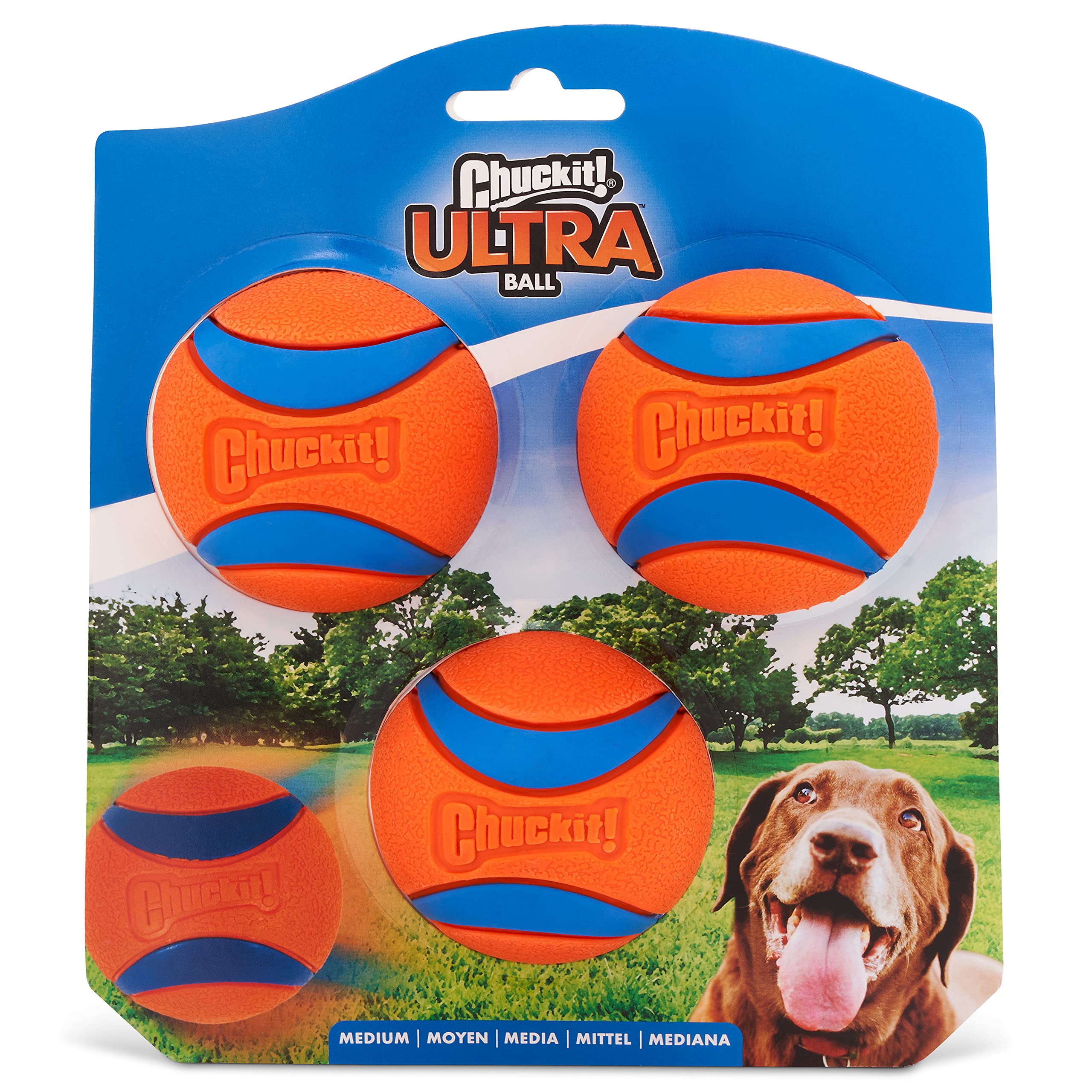 ChuckIt! Ultra Ball Dog Toy, Durable High Bounce Floating Rubber Dog Ball, Launcher Compatible Toy For Dogs, 2 Pack, Medium