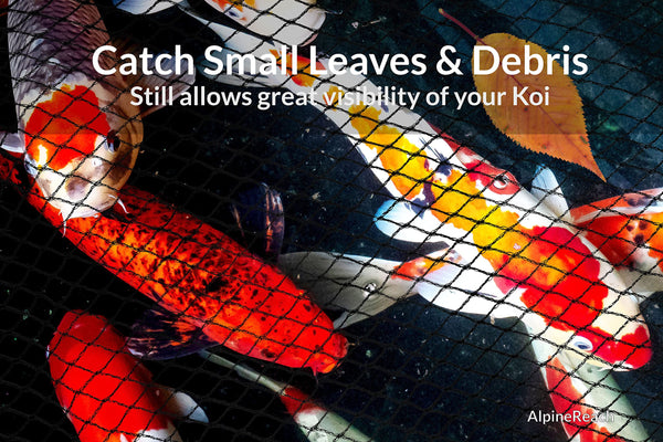 AlpineReach Koi Pond Netting Kit 12m x 12m Black Heavy Duty Woven Fine Mesh Net Cover for Leaves - Protects Koi Fish from Blue Heron Birds Cats