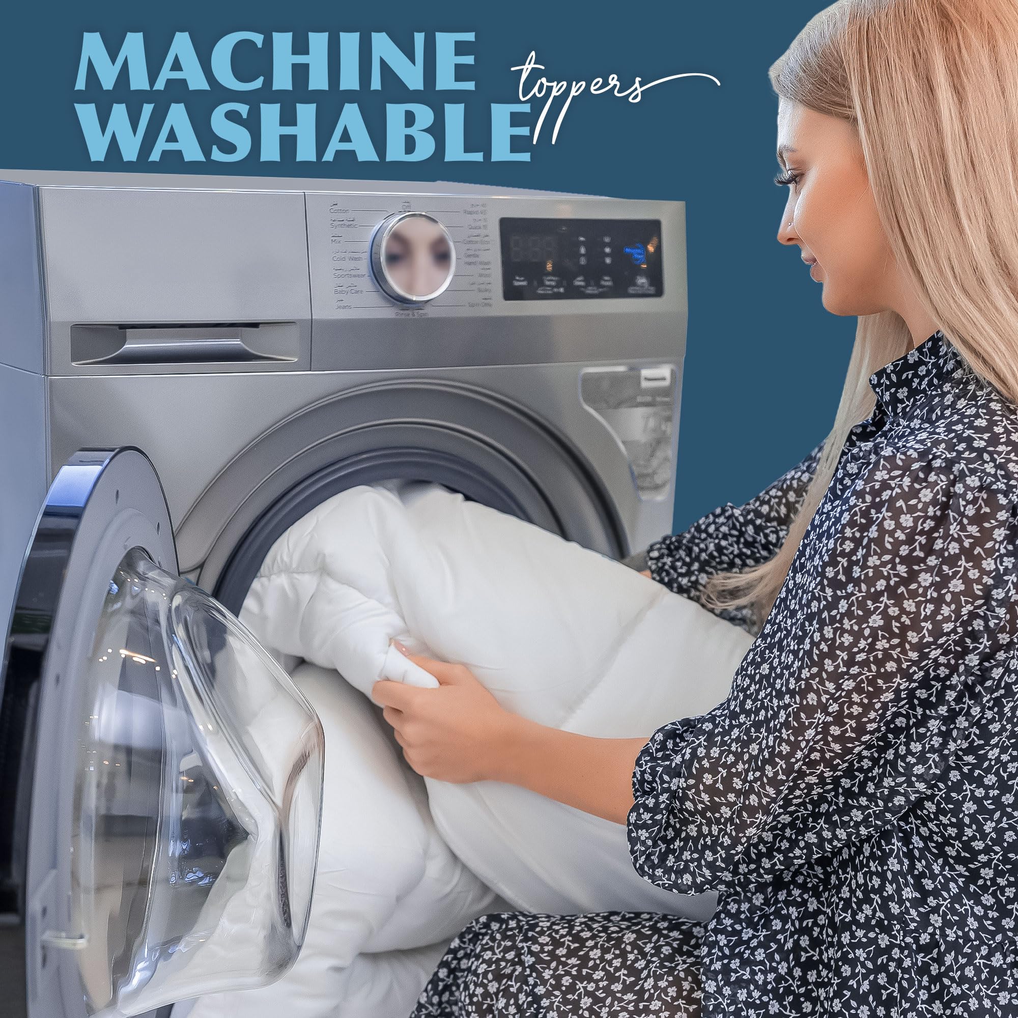 ACRALI HOME Luxury Thick Mattress Topper Double Bed – 4 Inch Extra Thick, Hotel Quality, Quilted and Breathable Topper with Elasticated Corner Straps for Superior Comfort and Fit