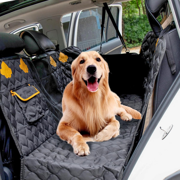 Wikoan Dog Hammock for Car Back Seat With Mesh Visual Window and Side Protection Dogs Car Seat Cover SUV Boot Durable Waterproof Scratch Proof Pet Back Seat Protector With Storage Bag