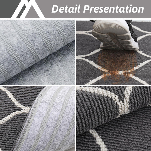 COSY HOMEER Kitchen Mat, 60 x 120cm, Non-Slip Floor Runner Rug, Machine Washable for Entryway, Laundry Room, Grey