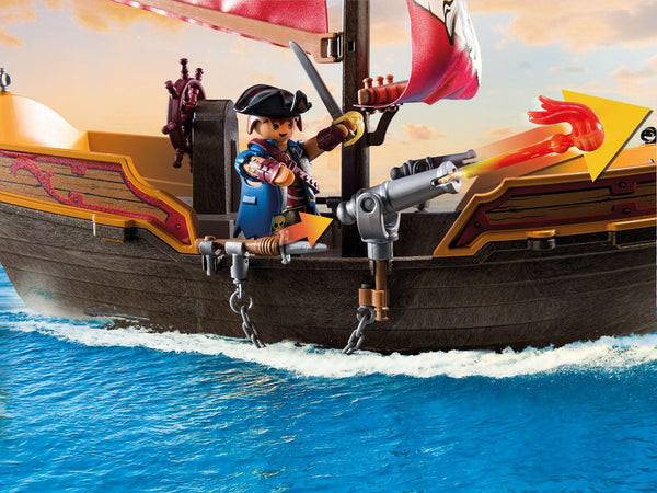 Playmobil 71418 Pirates: Small Pirate Vessel, exciting adventures on the high seas, complete with extensive accessories, fun imaginative role-play, playsets suitable for children ages 4+