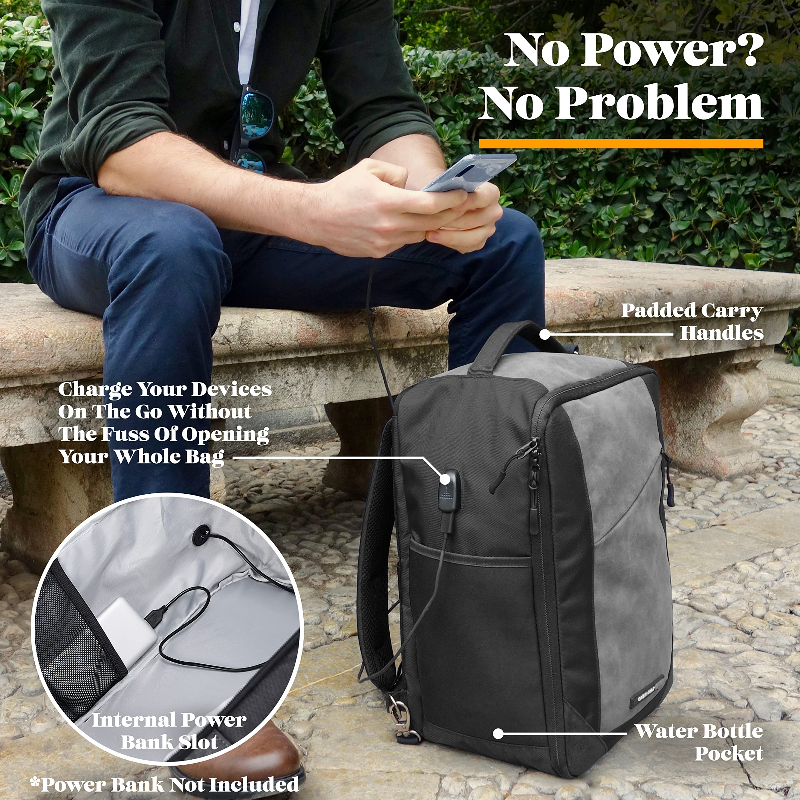 Cabin Max Manhattan 20L Underseat Backpack - 40x20x25 for Ryanair Cabin Bag with Padded Tech Pocket, Lockable Compartment & Versatile Straps - Stylish Travel Companion for Airlines