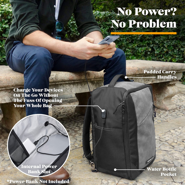 Cabin Max Manhattan 20L Underseat Backpack - 40x20x25 for Ryanair Cabin Bag with Padded Tech Pocket, Lockable Compartment & Versatile Straps - Stylish Travel Companion for Airlines