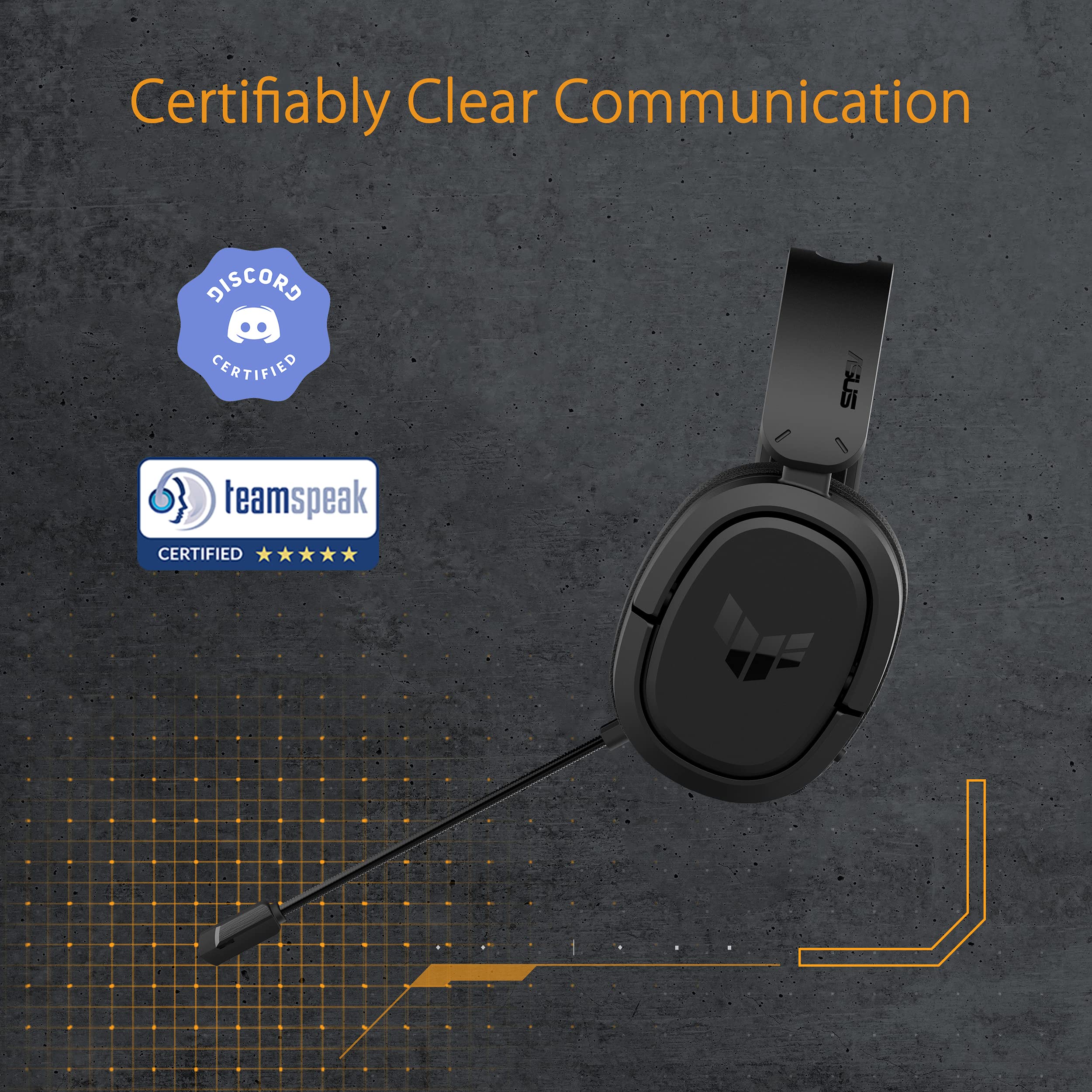 ASUS TUF Gaming H1 Wired Headset (Discord Certified Mic, 7.1 Surround Sound, 40mm Drivers, 3.5mm, Lightweight, For PC, Switch, PS4, PS5, XBOX One, XBOX Series X | S, and Mobile Devices)- Black