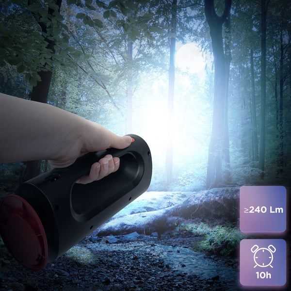 Duronic Camping Lantern Rechargeable LED Camping Light Hurricane, 5W Wind Up Flashlight Torch Lanterns for Hiking, Wind-up Emergency Light with 3 Light Modes for Outdoor Activities