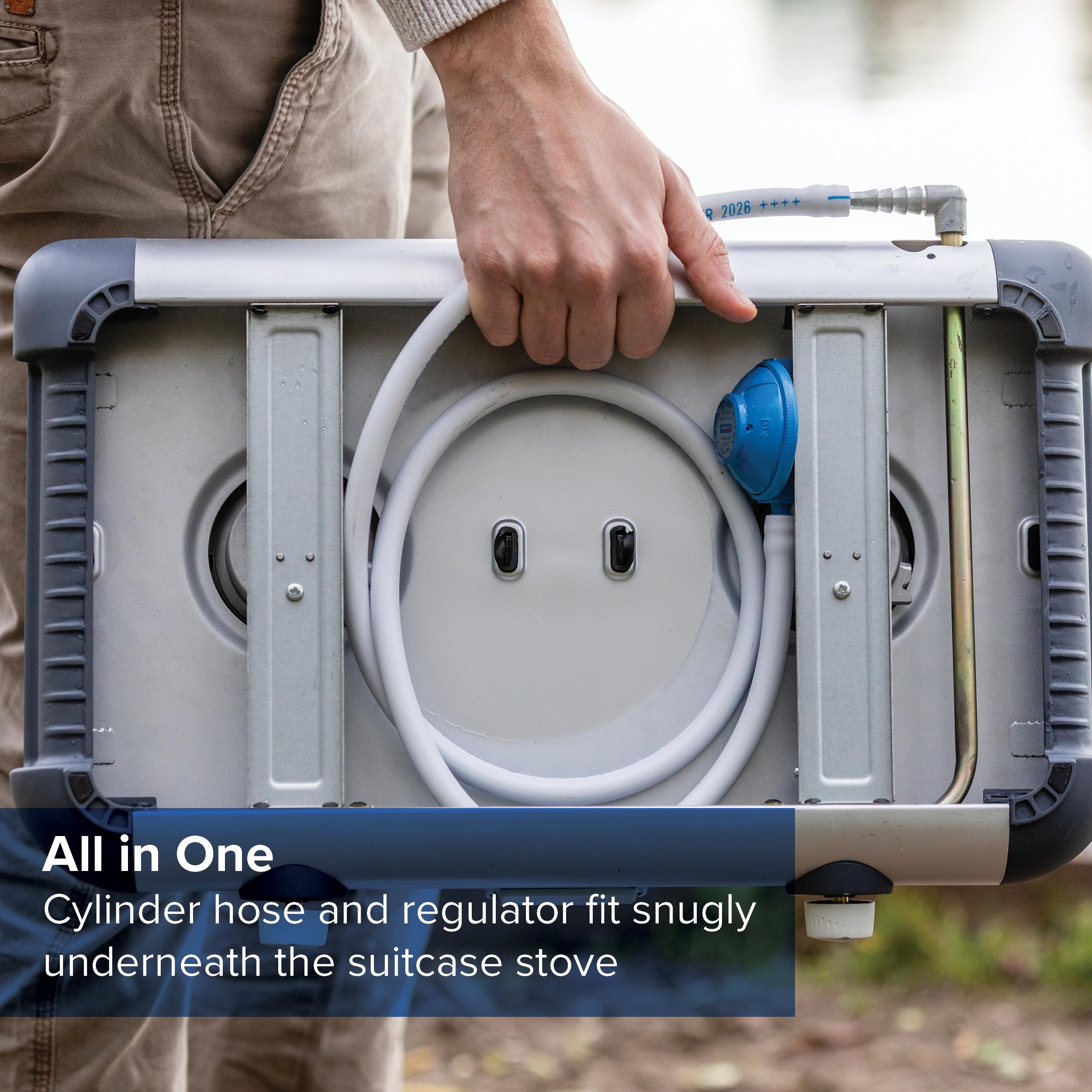 Campingaz Camping Kitchen 2 Camping Stove | 2 x 2000 Watts | 2-Burner Gas Stove with removable pan Supports | portable & compact