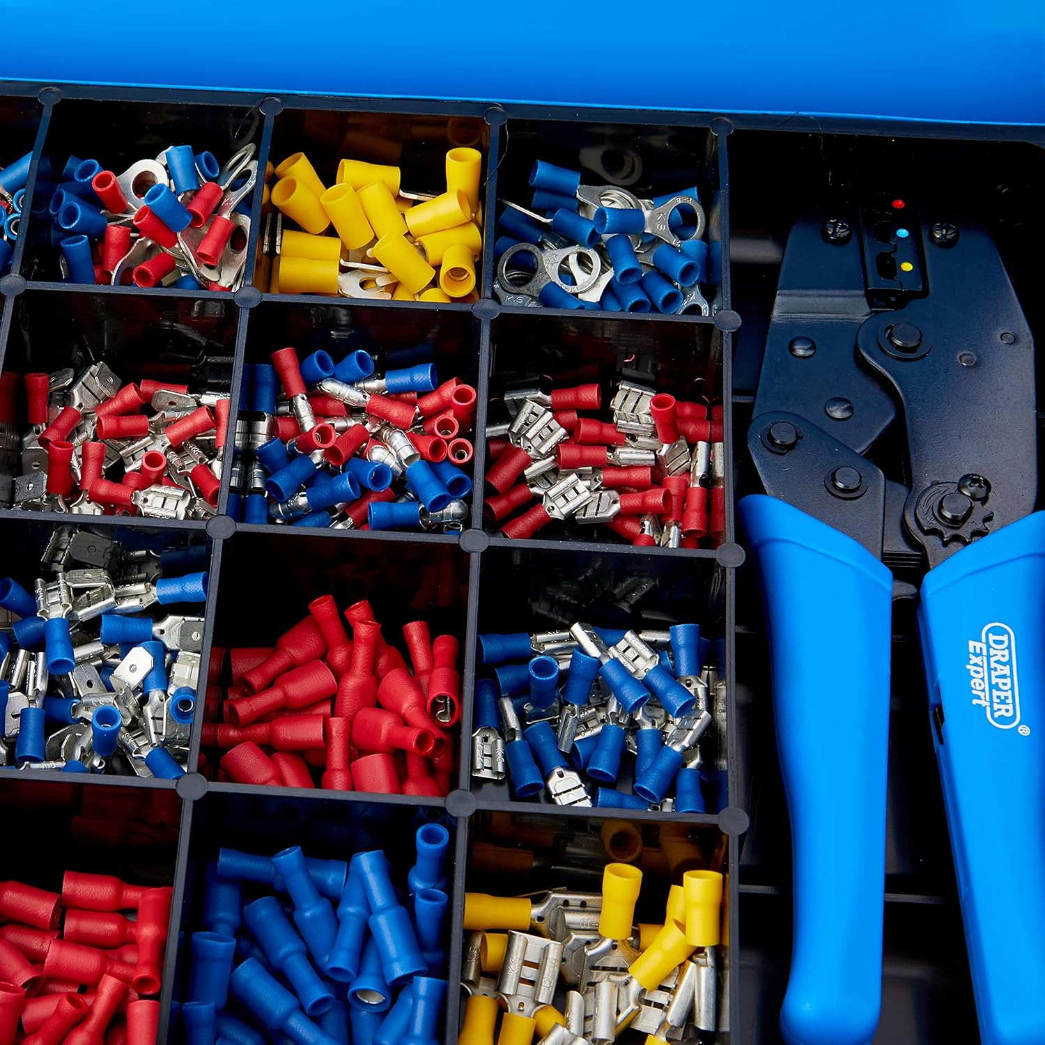 Draper 56383 Expert Ratchet Crimping Tool and Terminal Kit , Blue