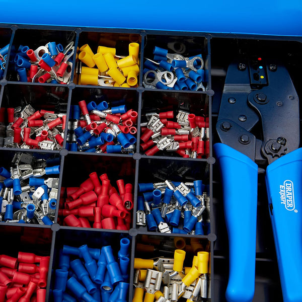 Draper 56383 Expert Ratchet Crimping Tool and Terminal Kit , Blue
