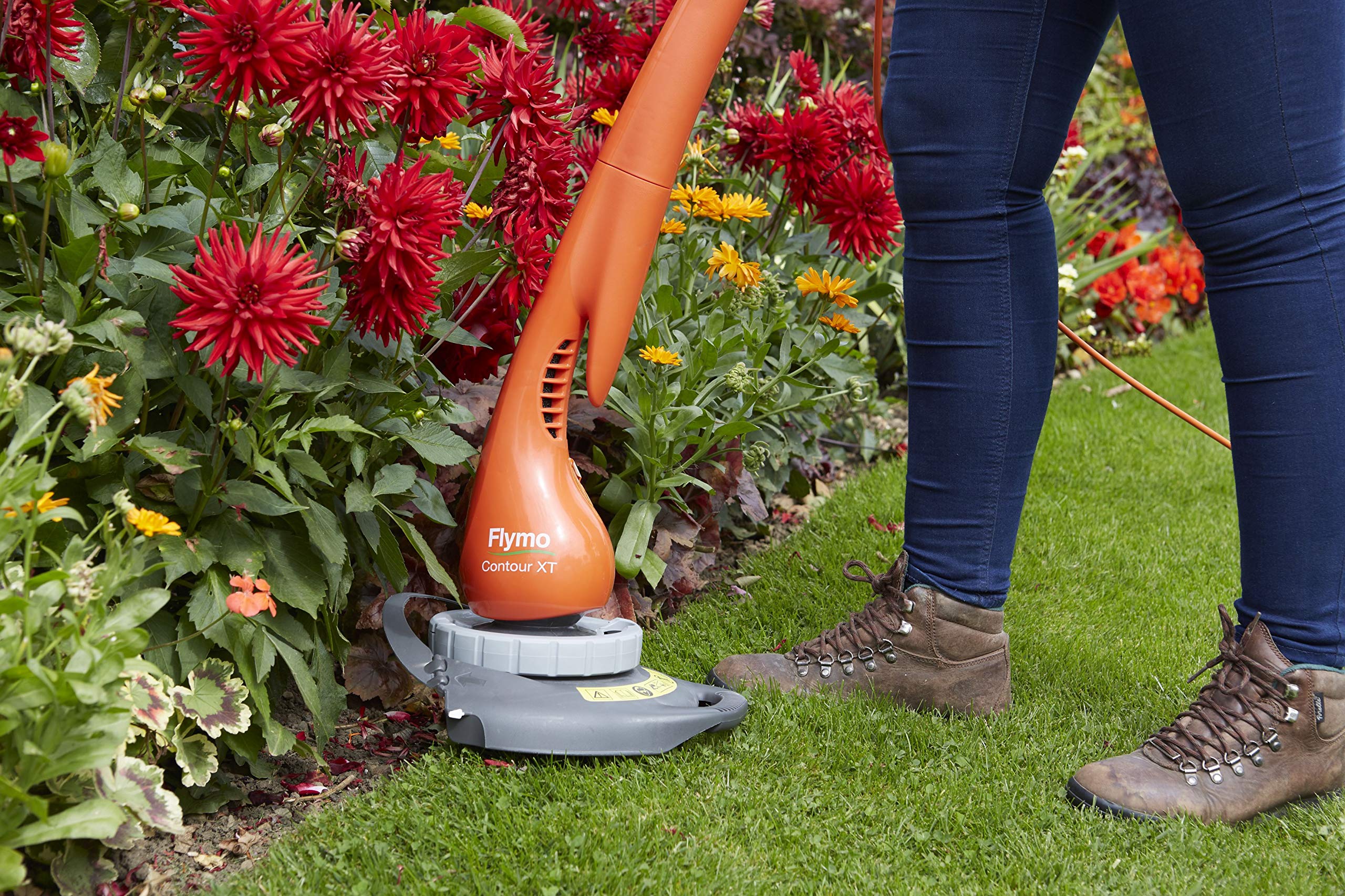 Flymo Contour 500E Electric Grass Trimmer and Edger, 500 W, Cutting Width 25 cm, Orange