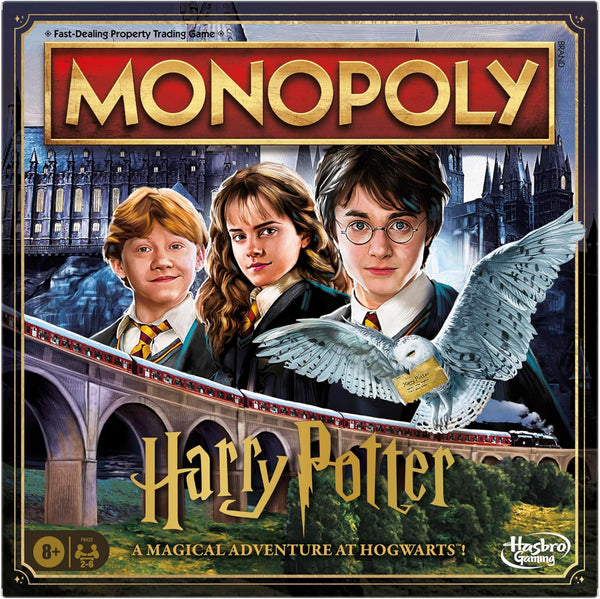 Monopoly Harry Potter Edition Board Game for Kids 8+, Strategy Family Game with Hogwarts Locations, Golden Tokens, House Cards & Owl Post, 2–6 Players, For Kids & Familes