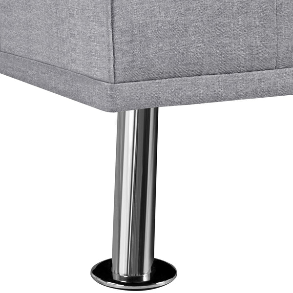 Yaheetech Sofa Bed Fabric Click Clack Sofa Bed with 2 Cup Holders, Convertible Futon Settee, Futon Recliner Lounge for Living Room, Spare Room, Bedroom, Black