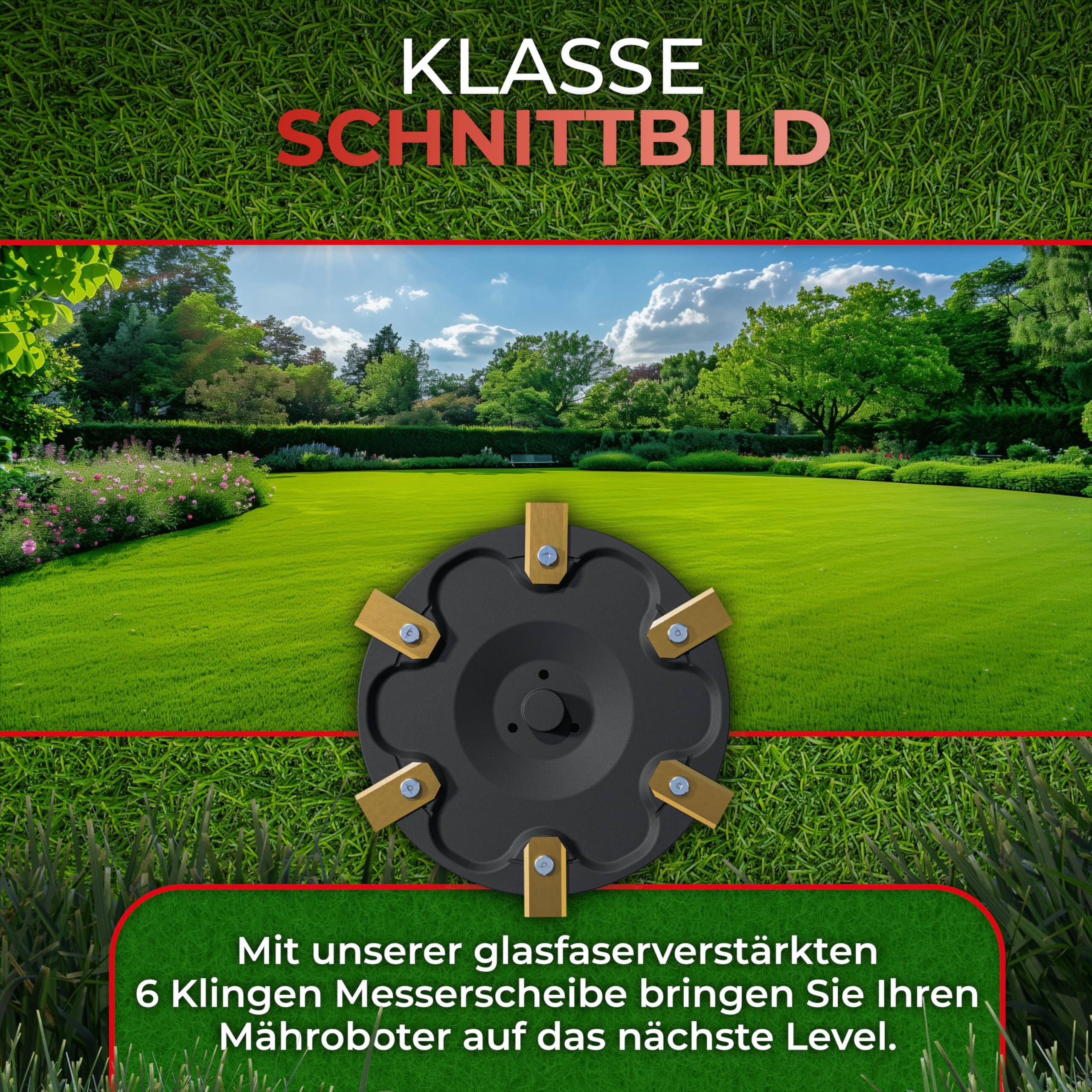 3DHerb 6 Blade Discs Compatible with Segway Navimow Robotic Lawnmower i105E, i108E & i110n - Premium Mower Disc Made of Fibreglass Reinforced Plastic