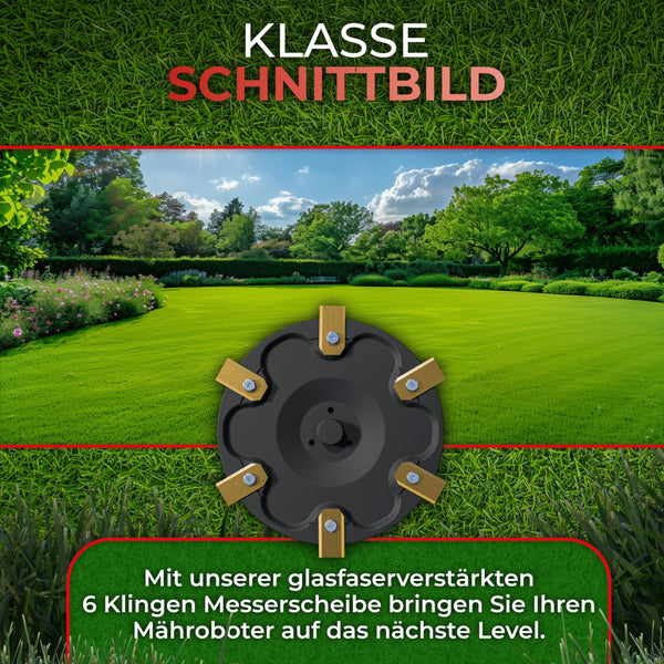 3DHerb 6 Blade Discs Compatible with Segway Navimow Robotic Lawnmower i105E, i108E & i110n - Premium Mower Disc Made of Fibreglass Reinforced Plastic