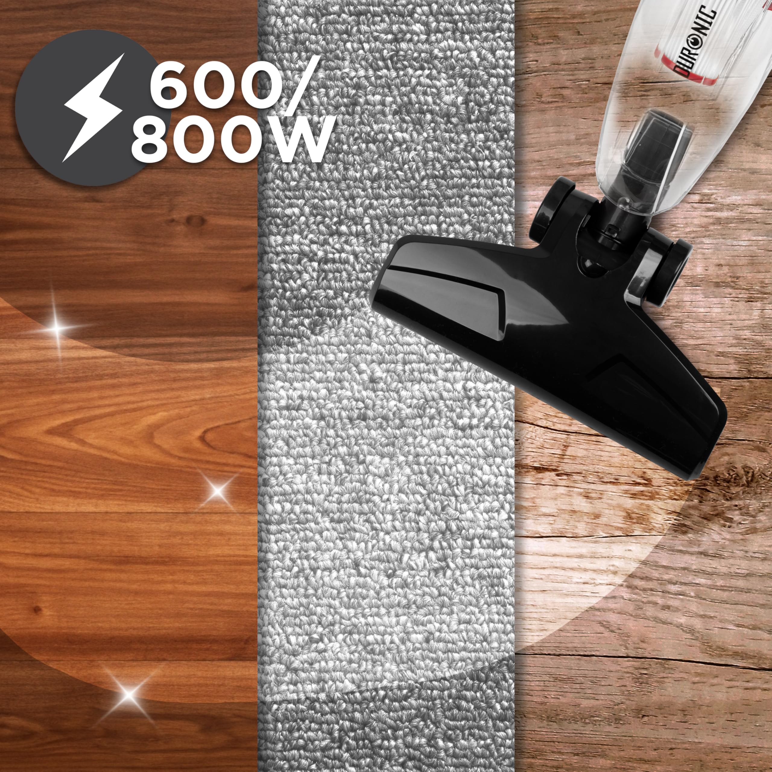 Duronic Upright Vacuum Cleaner VC8 BK Light Weight Stick Vacuum Cleaners Energy Class A+ with HEPA Filter Multi-Surface Cleaning Handheld Vac Home Car