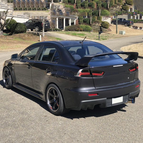 LED Rear Lights compatible with Lancer & EVO X 2008-2020 (Not Fit fortis/io), w/Amber Sequential indicator, Driver & Passenger Side - Red