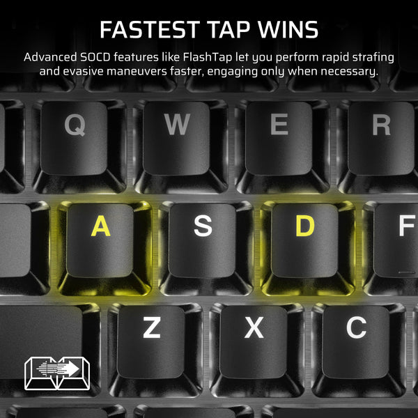 CORSAIR K70 MAX RGB Magnetic Mechanical Wired Gaming Keyboard – MGX Adjustable Switches, Simultaneous SOCD and Rapid Trigger, PBT Double-Shot Keycaps, Sound Dampening, 8000Hz Polling, QWERTY UK, Black