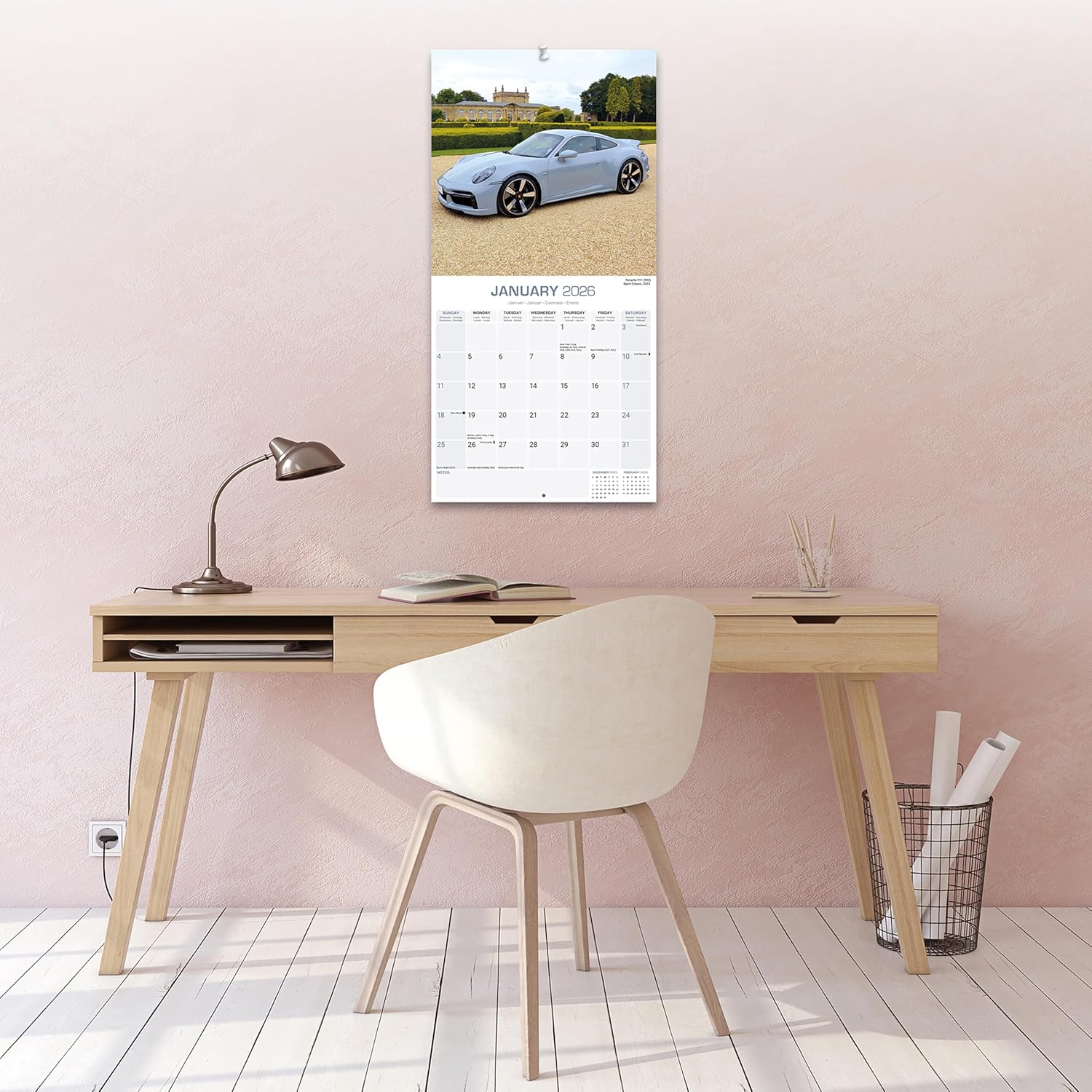 Porsche 2026 Calendar | Square Wall Calendar | Car Enthusiast Gift | Plastic Free Packaging | by Avonside Publishing