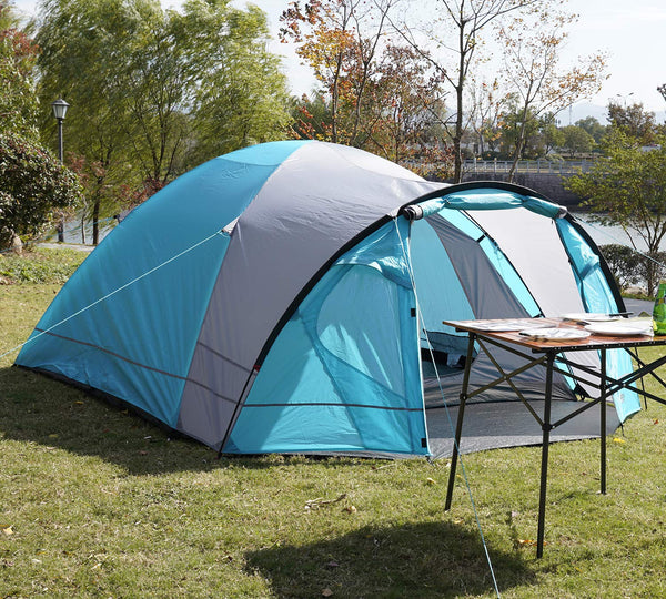 Portal 3-4 Man Tent with Porch, Camping Tent for 3 to 4 Persons with Sewn-in Groundsheet, 4000mm Waterproof Family Tent with Bedroom, Lightweight Dome Tent for Outdoor Garden Backpacking Hiking