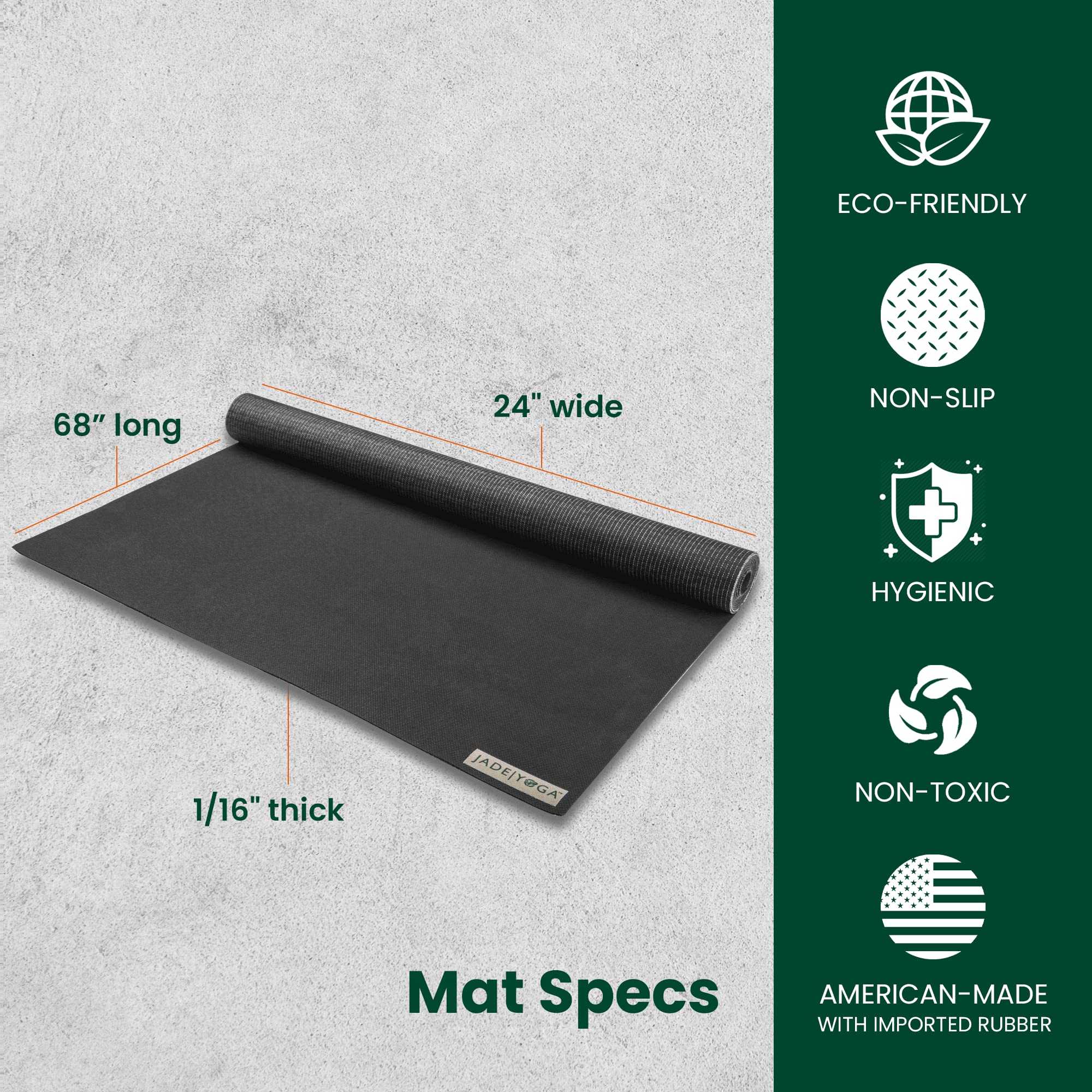 Jade Yoga Voyager Yoga Mat 1.6mm (Black)