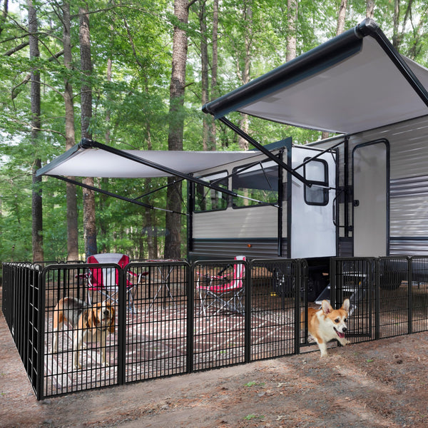 Yaheetech Lightweight Dog Playpen, 8 Panel 80cm Dog Fence Pet Exercise Pen Portable Puppy Play Pen Suitable for RV/Camping