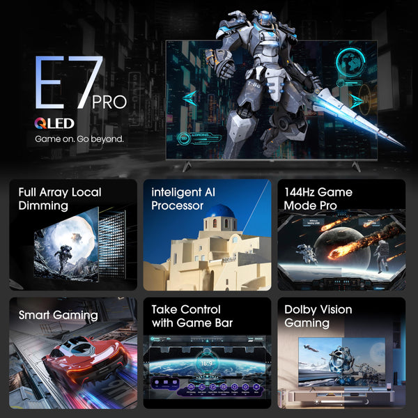 Hisense 55 Inch 4K QLED Smart TV 55E77NQTUK - Quantum Dot Colour, 4K AI Processor, Dolby Vision Atmos, Smooth Motion, Sports Mode, Vidaa OS with Freely, Youtube, Netflix and Disney+ (2024 Model)