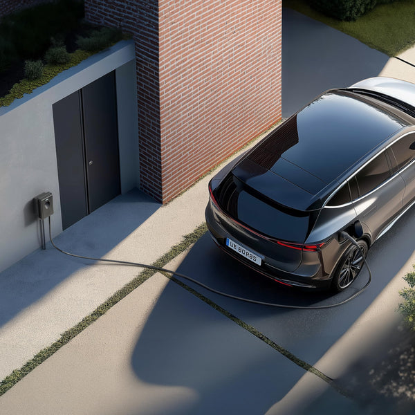 Masterplug Smart EV Home Wall Charger for Type 2 Electric and Plug-In Hybrid Vehicles, Tethered with 5m Cable, Mode 3, App Control, Solar Charging, Single Phase, Black, IP55, 7.4kW, 32A, EVCM3ST7B-MP