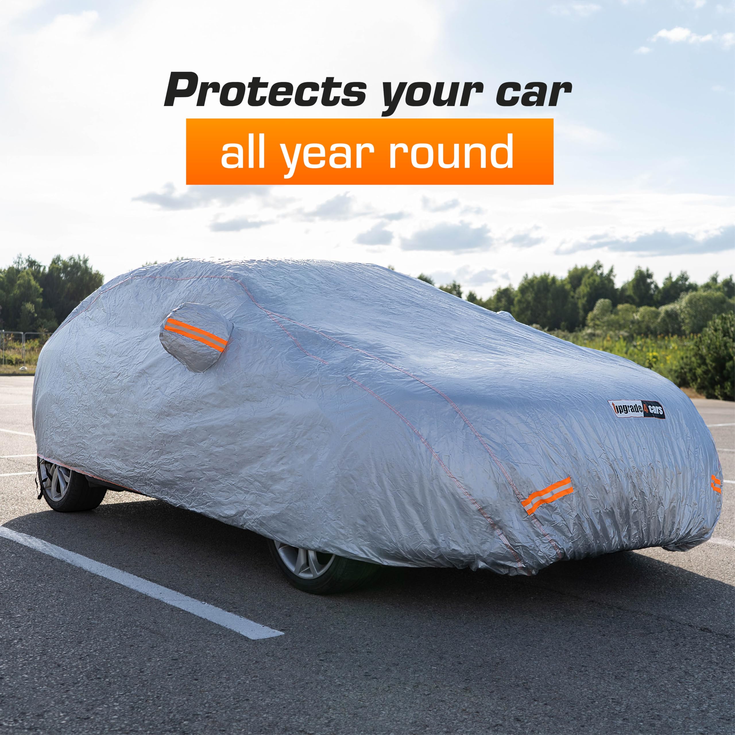Upgrade4cars Outdoor Car Cover waterproof & breathable | Universal Full Garage for all Seasons | Car - XXL (225 * 80 * 47 inch)