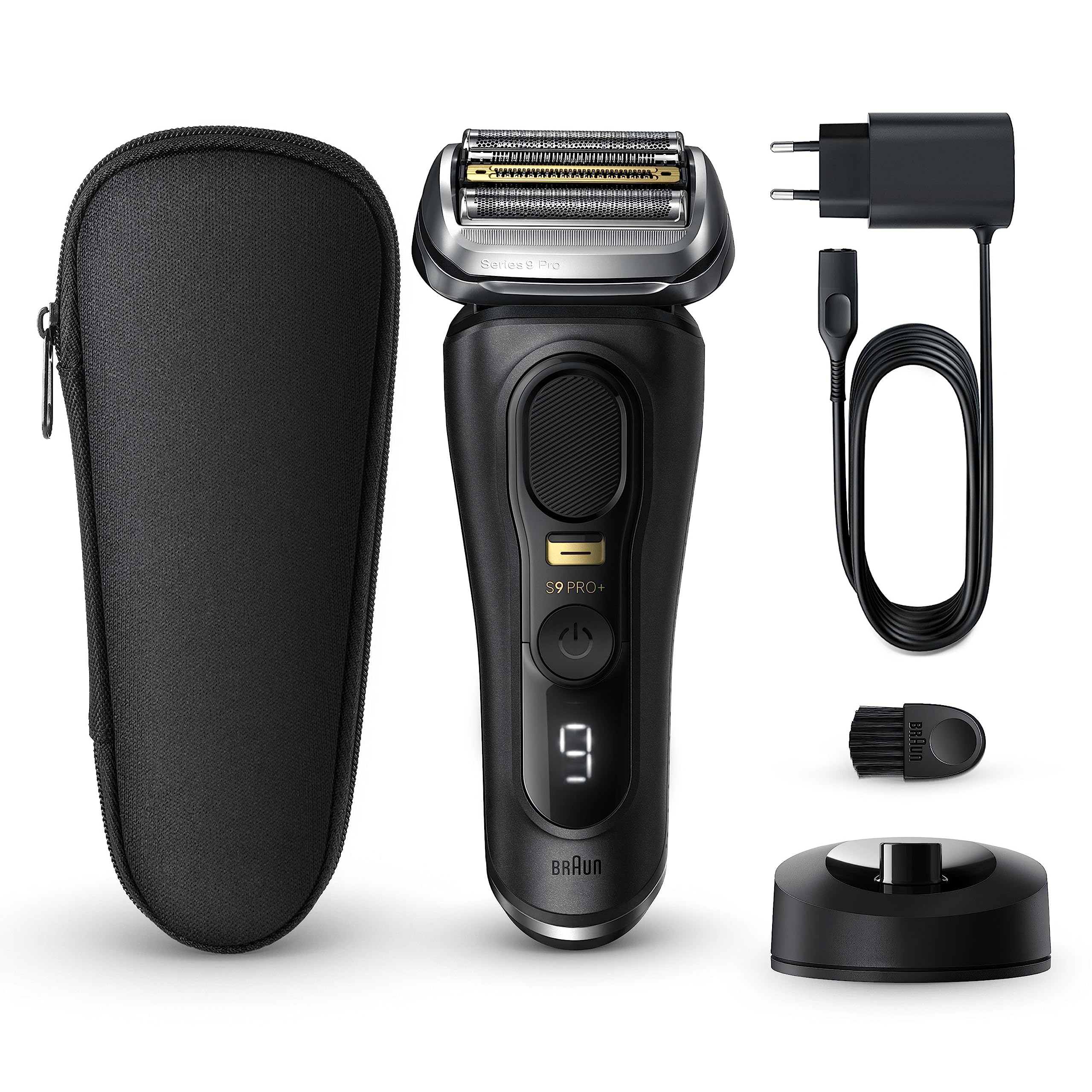 Braun Series 9 PRO+ Electric Shaver, 5+1 Ultra Thin Precision Blades, Pro SensoAdapt, Up to 60 min, Charging Stand, Wet & Dry Foil Razor for Men, 9610SI, Black