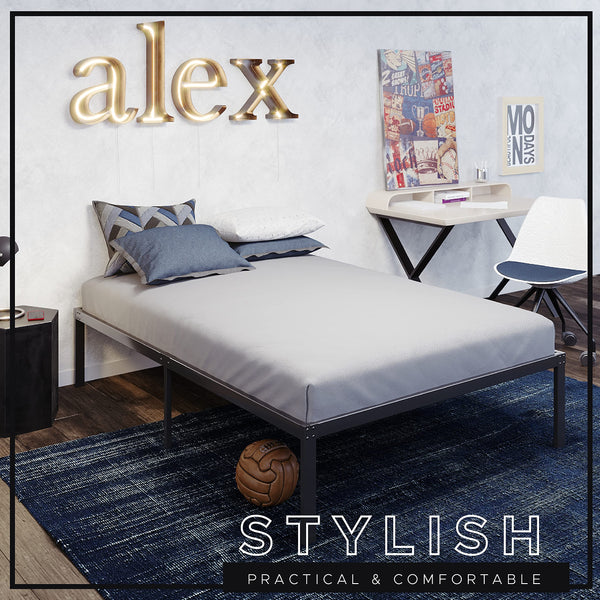 Dreamzie Metal Single Bed Frame 90x190 with Storage 41cm - Platform Sturdy and 20min Easy Assembly Bed Frames - Large Storage