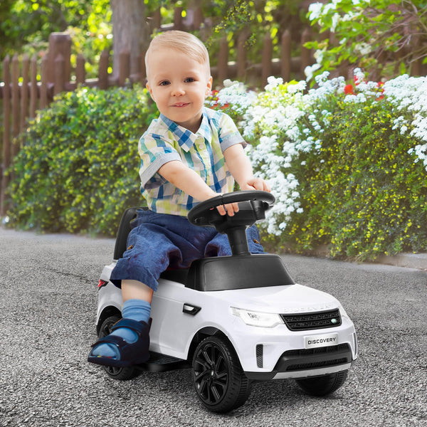 AIYAPLAY Land Rover Licensed 6V Kids Electric Ride On Car, 2-in-1 Sliding Car, Battery Powered Car with Headlights, Music, Horn, for 18-60 Months, White