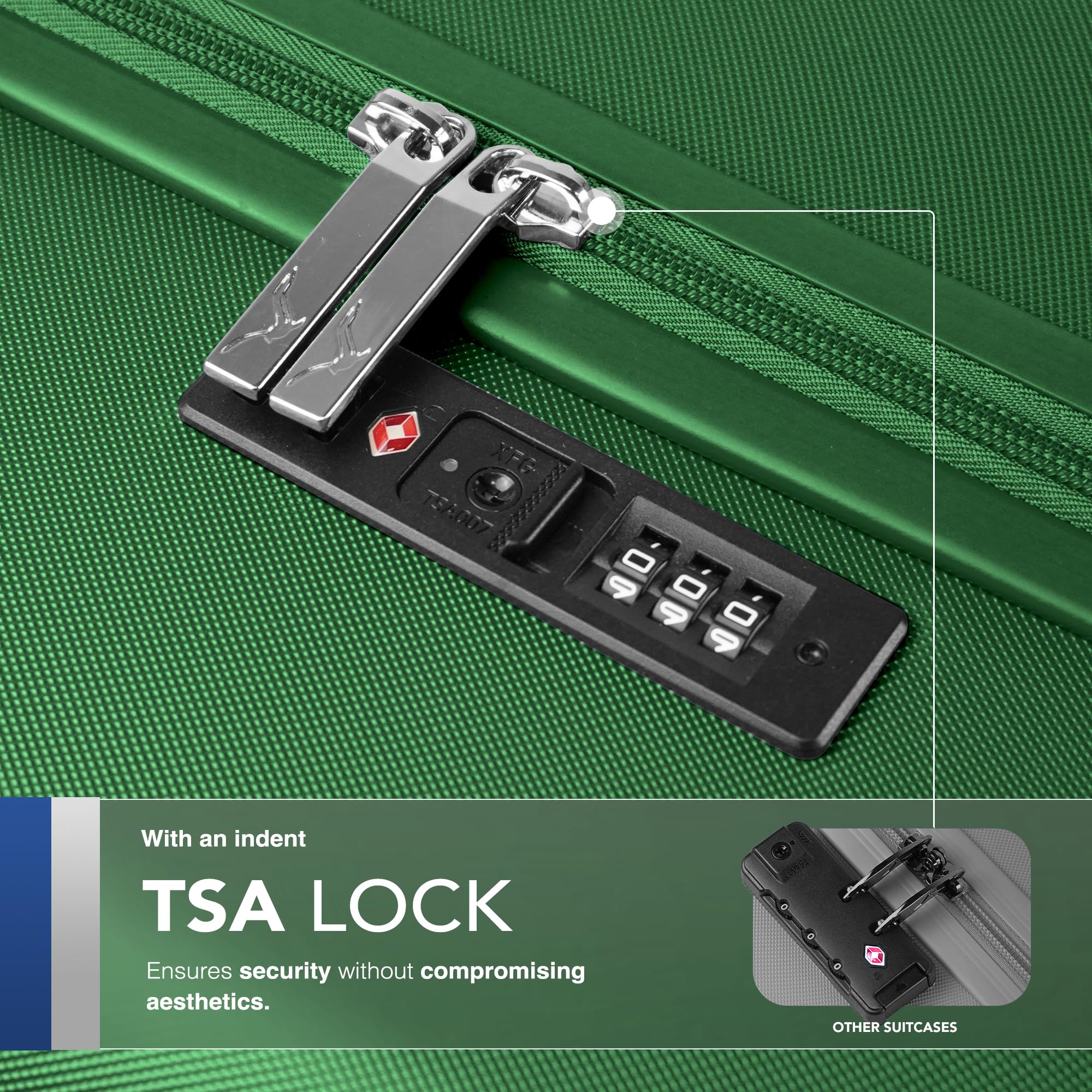 LUGG 15 Inch Vacay Cabin Case - 45x36x20 cm, Airline Approved Carry On Suitcase, ABS Lightweight Suitcase, Water Resistant Hard Suit Case with 360° Spinner Wheels, Carry On Bag with TSA Indent Lock