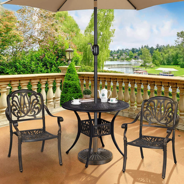 Yaheetech 10kg Patio Umbrella Stand Parasol Base Weight Heavy Duty Garden Parasol Stand Holder Round Iron Umbrella Base Stand Bronze