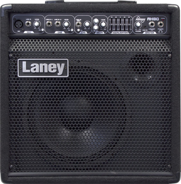 Laney AUDIOHUB Series AH80 - Multi-Input Combo Amp - 80W - 10 inch Woofer plus Horn, Black