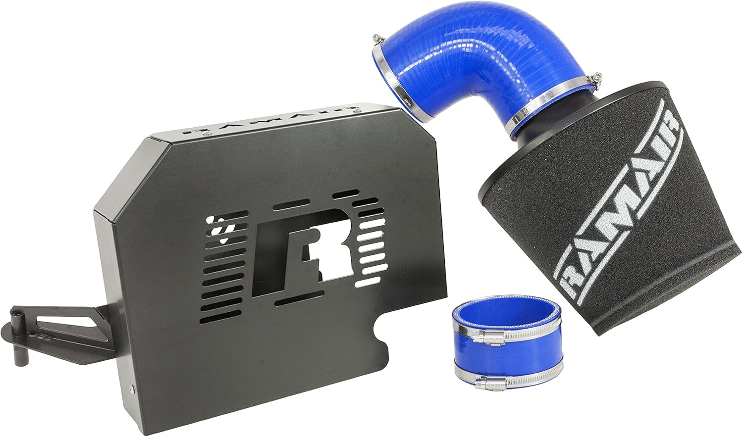 Ramair Filters SR-225-BL-ECU Performance Induction Kit with Ecu Relocation Bracket and Silicone Hoses, Blue