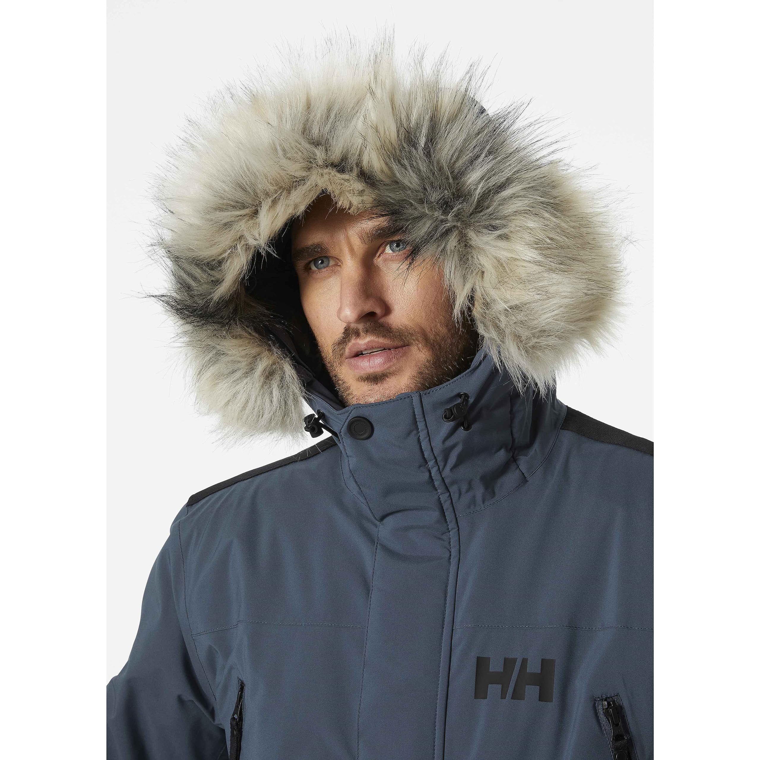Helly Hansen Men's Reine Parka – Waterproof Insulated Parka with Adjustable Hood and Reflective Details