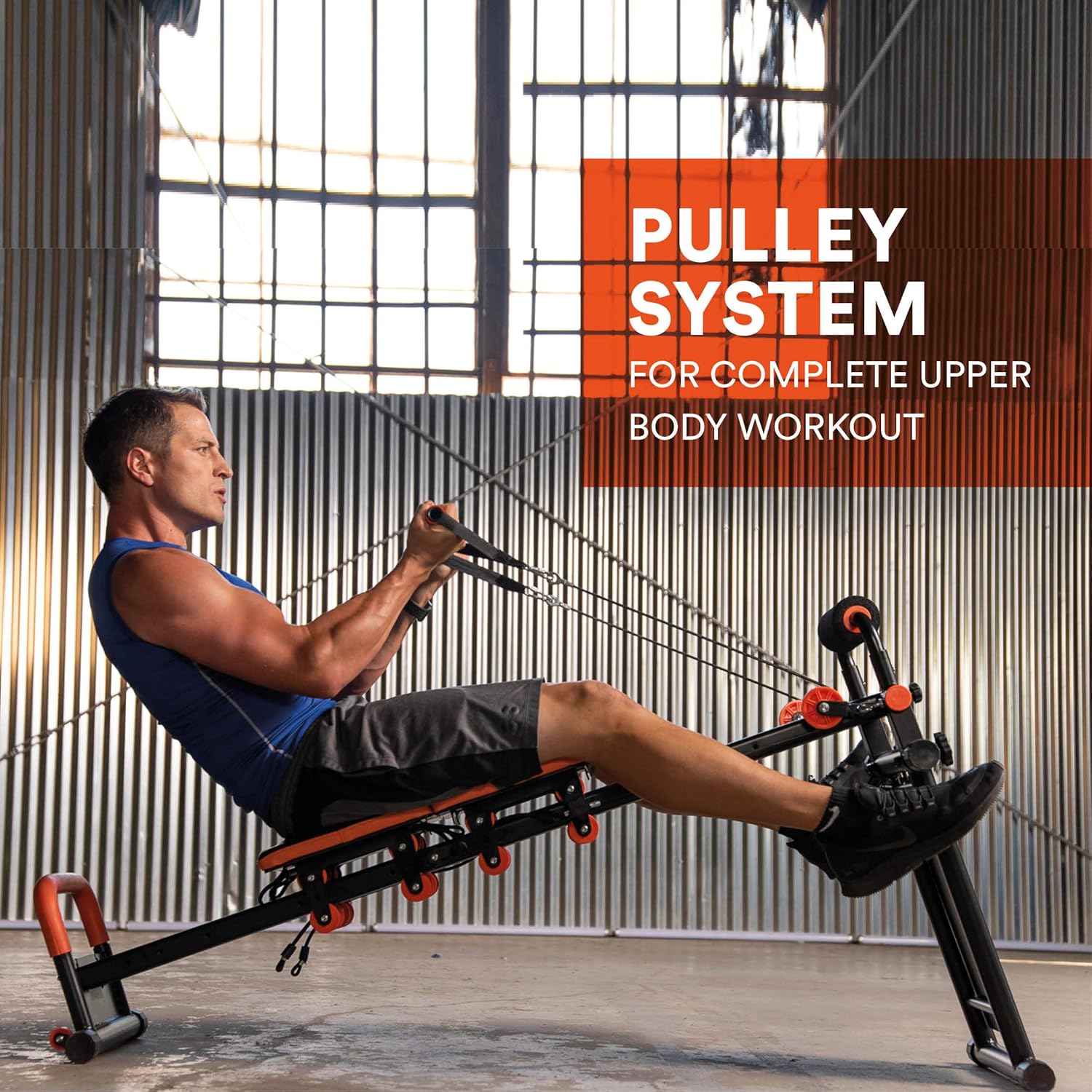 New Image FITT Gym - Pilates Reformer, Bodyweight Gym & Ab Trainer - MultiGym Total Body Fitness Home Workout Machine - Collapsible & Easy to Assemble - Adjustable Positioning