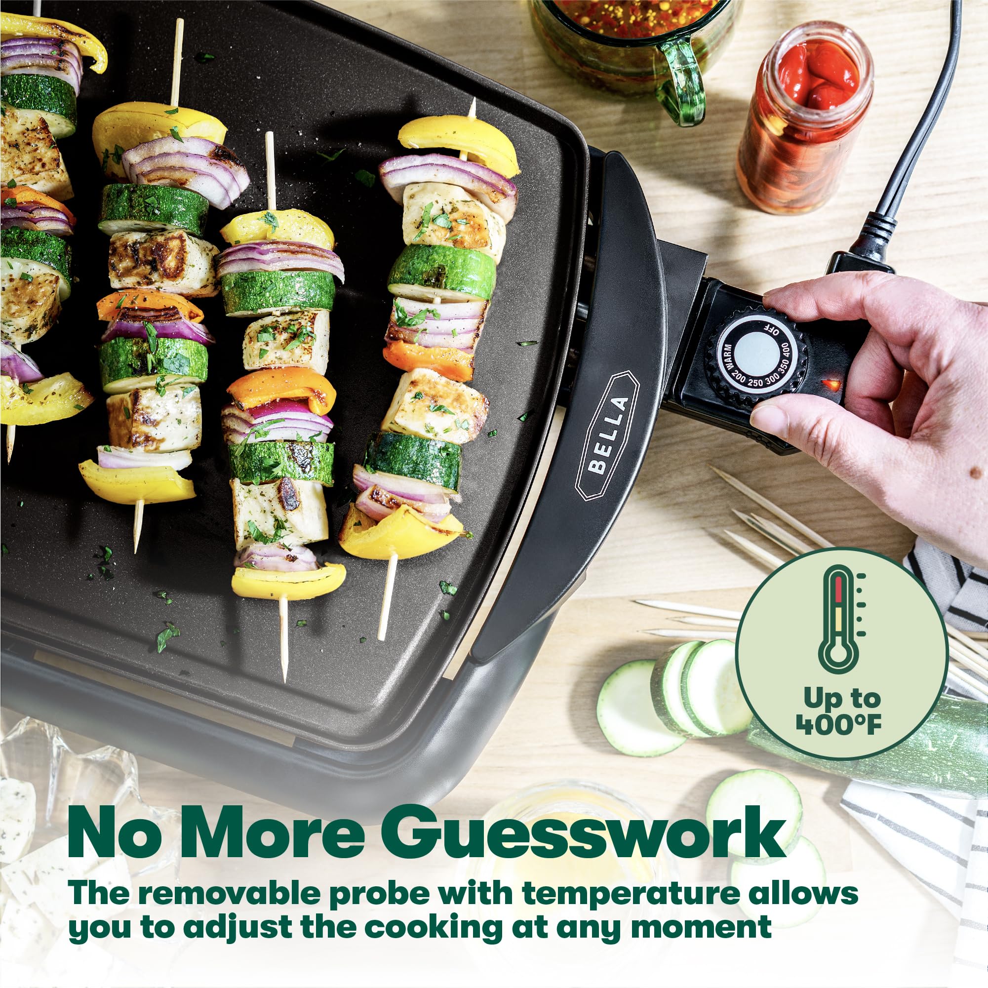 BELLA 17876 Griddle, Aluminium, Black