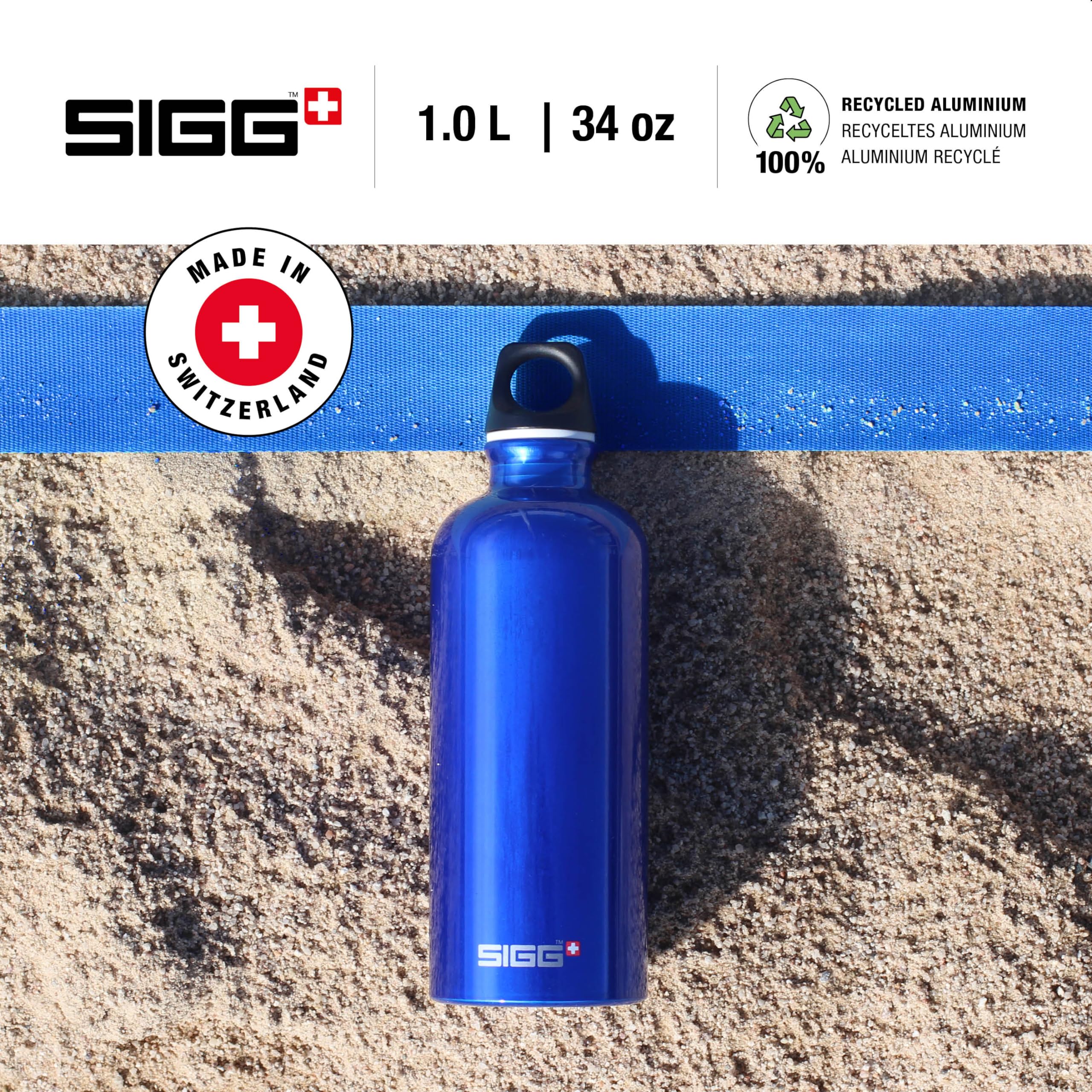 Sigg - Aluminum Water Bottle - Traveller - Climate Neutral Certified - Suitable For Carbonated Beverages - Leakproof & Lightweight - BPA Free - 0.6L / 1L/ 1.5L