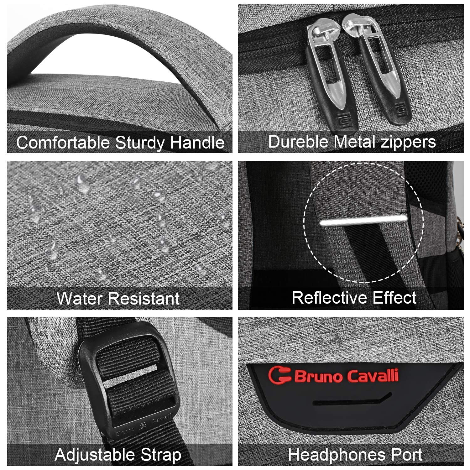 KASIBON Laptop Backpack with USB Charging&Headphone Port,Anti-Theft Business Laptop Backpack with Breathable Padded Shoulder Strap, Water Resistant Computer Rucksack