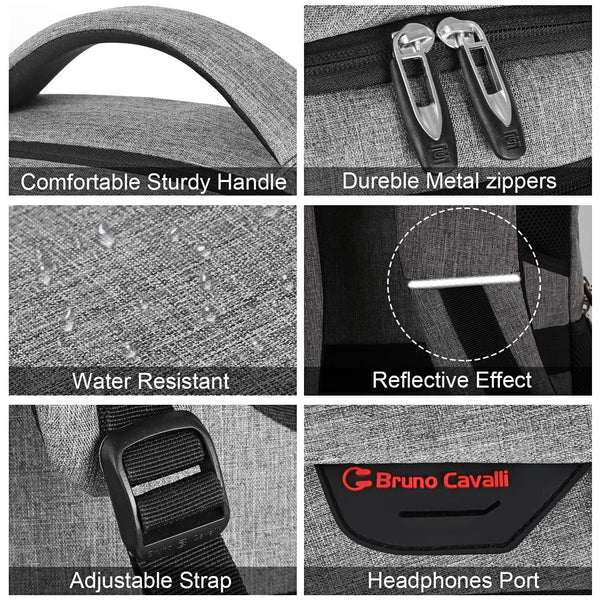 KASIBON Laptop Backpack with USB Charging&Headphone Port,Anti-Theft Business Laptop Backpack with Breathable Padded Shoulder Strap, Water Resistant Computer Rucksack