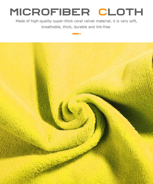 Flaconi 6PCS Microfibre Cloth Car,Cars Cleaning Products,12”x16” Microfibre Cleaning cloth,Automotive Detailing Products,Micro Fiber Cloth,Fit for Car Washing,Drying,Detailing (Yellow)