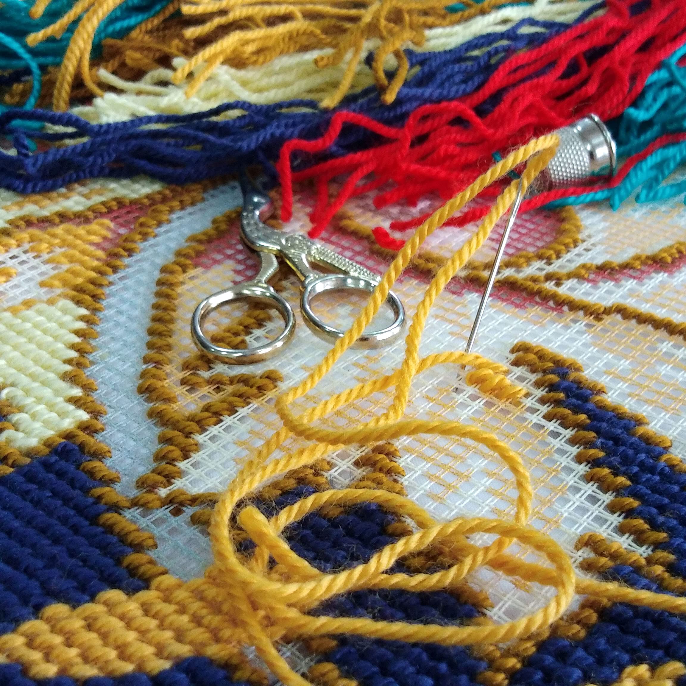 Brvsk Tulip. Needlepoint Kit w/Printed Tapestry Canvas (40 ? 40 cm) ? Needlepoint Cushion Kit for Creative Home D?cor ? Needlework Kit for Adult