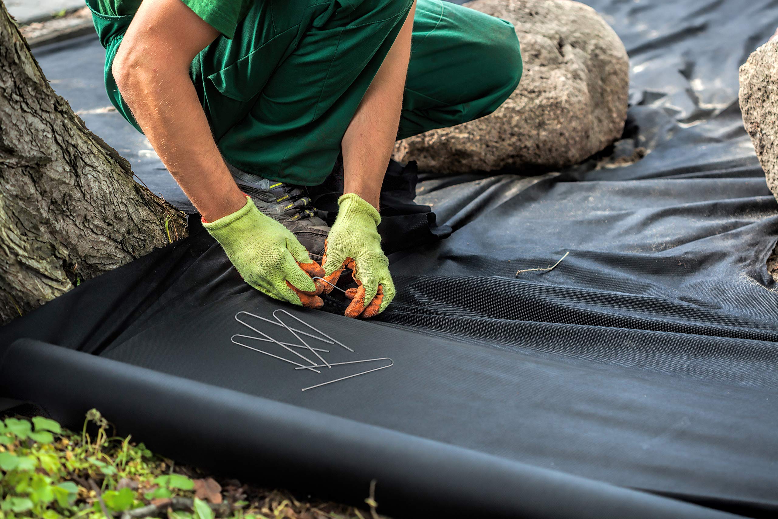 250x Anti-ROST ground anchors - round head | ground pegs | ground anchors of galvanised steel for fixing weed fleece | garden fleece | weed foil |