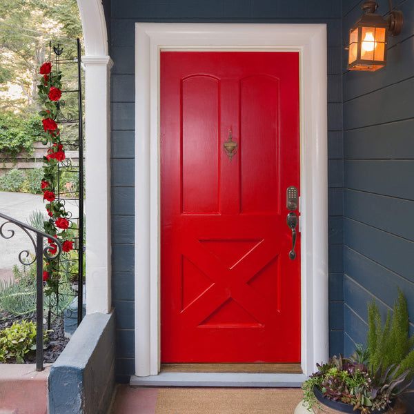 Relaxdays metal trellis, climbing plants growing frame, 180 cm high, decorative design, free-standing, black