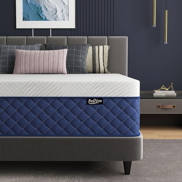 Bednew Double Mattresses 34cm, 13.4 Inch Innerspring Hybrid Mattress Double 4FT6 with Breathable Foam and Pocket Spring For Cool Comfort Sleep, Medium Firm Mattress(135x190x34cm)