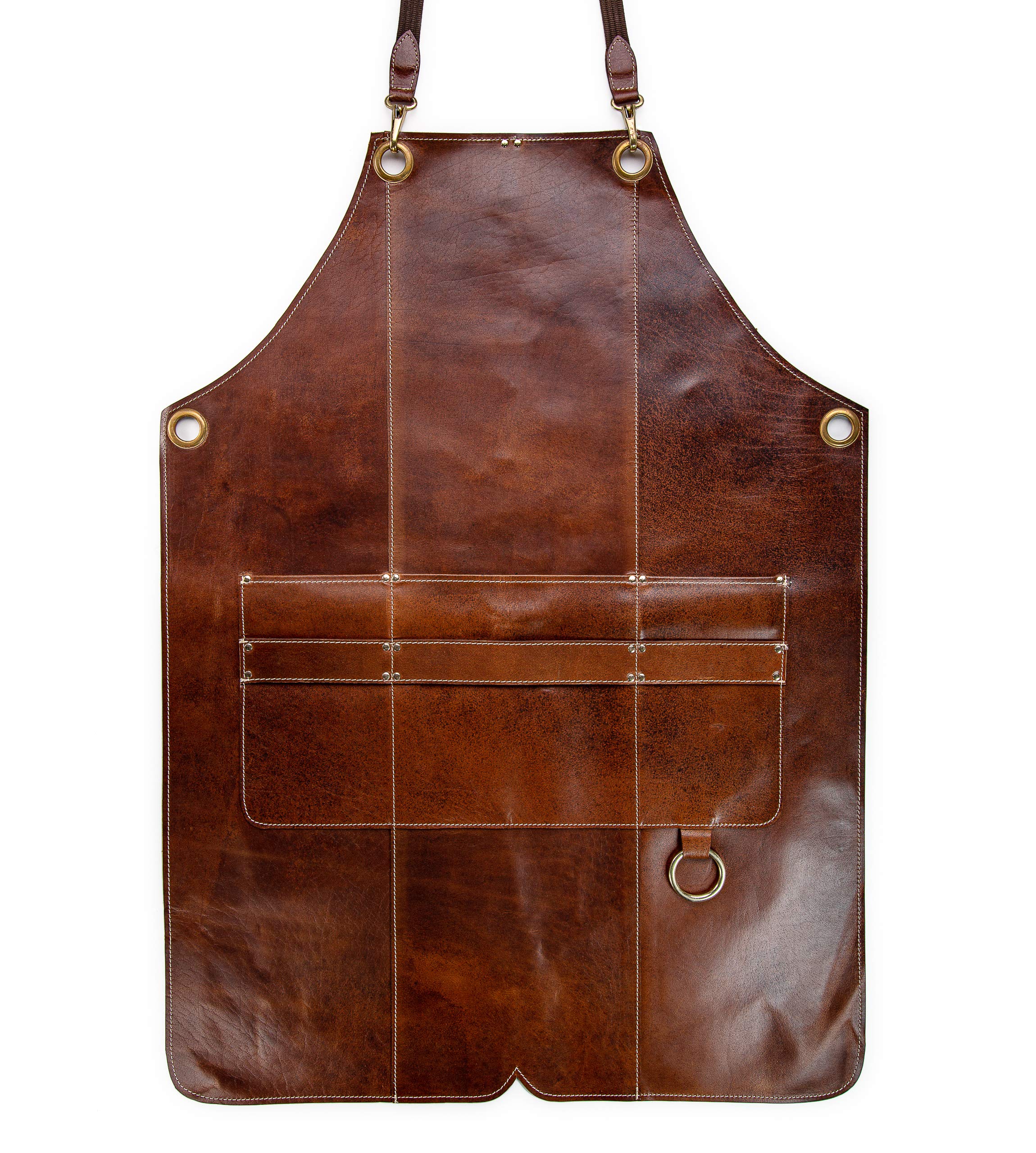 Angus Stoke Premium Leather apron Bob - 100% leather grill apron - vintage leather apron BBQ & kitchen (L-XL)