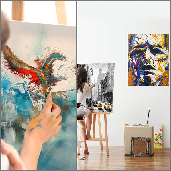 Kurtzy 3 Pack Blank Canvas - 60 x 90cm (24 x 36 inches) - Large Pre Stretched Canvas Panels with Wooden Wedges - Suitable for Acrylic and Oil Painting