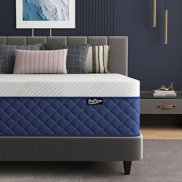 Bednew Double Mattresses 34cm, 13.4 Inch Innerspring Hybrid Mattress Double 4FT6 with Breathable Foam and Pocket Spring For Cool Comfort Sleep, Medium Firm Mattress(135x190x34cm)