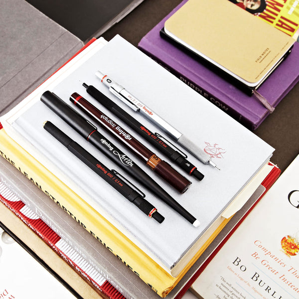 rOtring 600 3-in-1 Multicolour Pen and Mechanical Pencil | Black & Red Ballpoint Pen Tips | 1 Mechanical Pencil Tip (0.5mm) | Silver Barrel